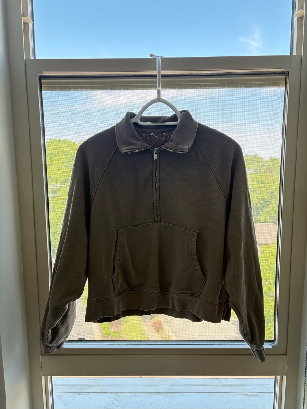 cropped quarter-zip sweatshirt